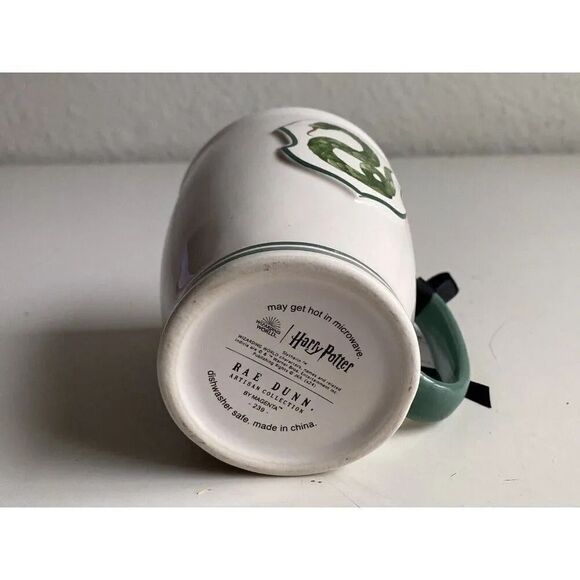 Rae Dunn Hogwarts Slytherin House Mug Harry Potter Double Sided Snake NEW - Picture 7 of 8